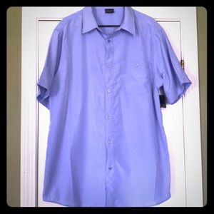 R & R casual light blue button down